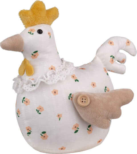 Påskehøne 9,5x21x19 cm tekstil Klukk