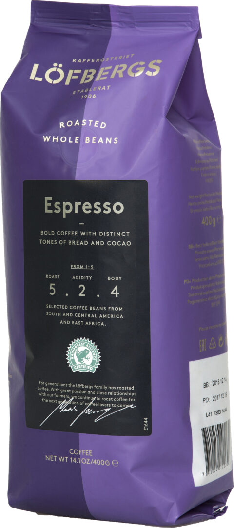 Kaffebønner 400 g Espresso Black Mystery Löfbergs